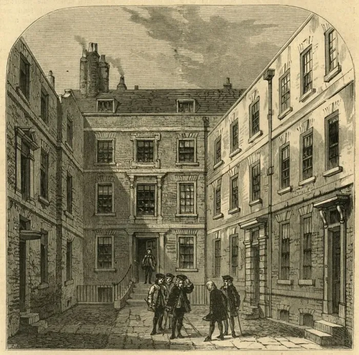 Framed Print : The Royal Societys House in Crane Court, (1897). Creator: Unknown Framed Print : The Royal Societys House in Crane Court, (1897). Creator: Unknown