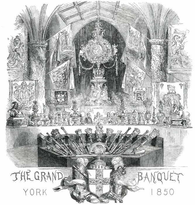 Framed Print : The Royal Table, and Mayoralty Insignia, 1850. Creator: Unknown Framed Print : The Royal Table, and Mayoralty Insignia, 1850. Creator: Unknown