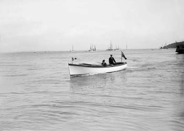 Framed Print : The Royal Thames Yacht Clubs motor launch Salee Rover, 1912 Framed Print : The Royal Thames Yacht Clubs motor launch Salee Rover, 1912