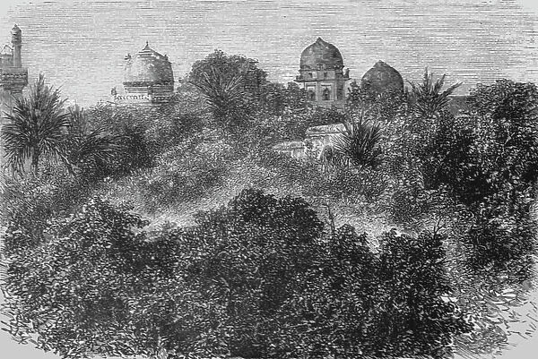 Royal Tombs at Golconda; Notes on the Ancient Temples of India, 1875. Creator: Unknown