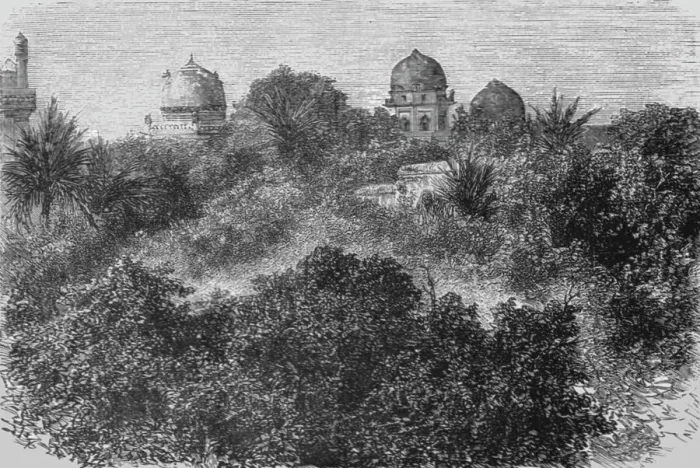 Framed Print : Royal Tombs at Golconda; Notes on the Ancient Temples of India, 1875. Creator: Unknown Framed Print : Royal Tombs at Golconda; Notes on the Ancient Temples of India, 1875. Creator: Unknown