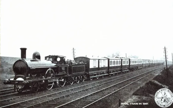 Framed Print : Royal Train of Rail Way Company. London & North Western circulating in 1887 Framed Print : Royal Train of Rail Way Company. London & North Western circulating in 1887