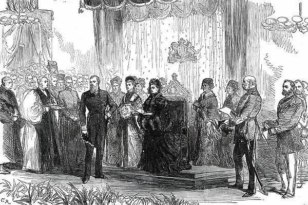 The Royal Visit to the East End: the Queen declaring the new wing of the London Hospital open, 1876. Creator: C.R