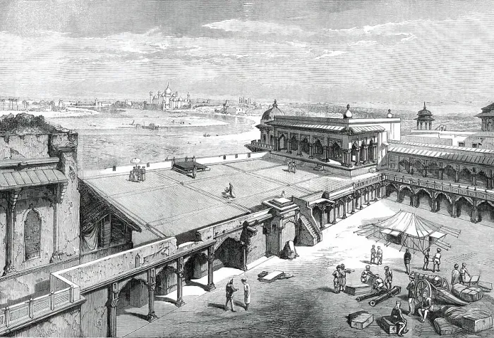 Framed Print : The Royal Visit to India: the Taj Mahal, from the Fort, Agra, 1876. Creator: Unknown Framed Print : The Royal Visit to India: the Taj Mahal, from the Fort, Agra, 1876. Creator: Unknown