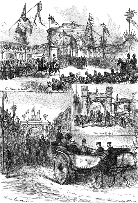 Framed Print : The Royal Visit to Truro: the Triumphal Arches, 1880. Creator: Unknown Framed Print : The Royal Visit to Truro: the Triumphal Arches, 1880. Creator: Unknown