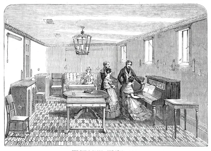 Framed Print : The Royal Yacht, the Drawing-Room, 1844. Creator: Ebenezer Landells Framed Print : The Royal Yacht, the Drawing-Room, 1844. Creator: Ebenezer Landells