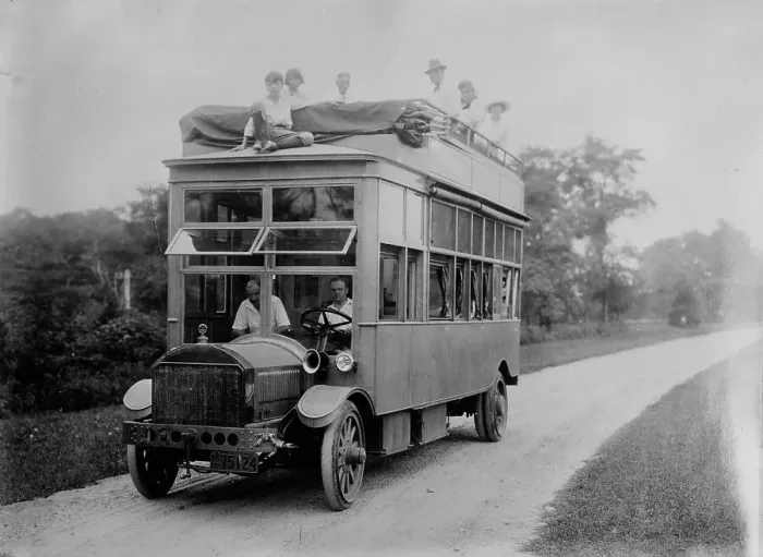 Framed Print : R.R. Conklin's auto bus, between c1910 and c1915. Creator: Bain News Service Framed Print : R.R. Conklin's auto bus, between c1910 and c1915. Creator: Bain News Service
