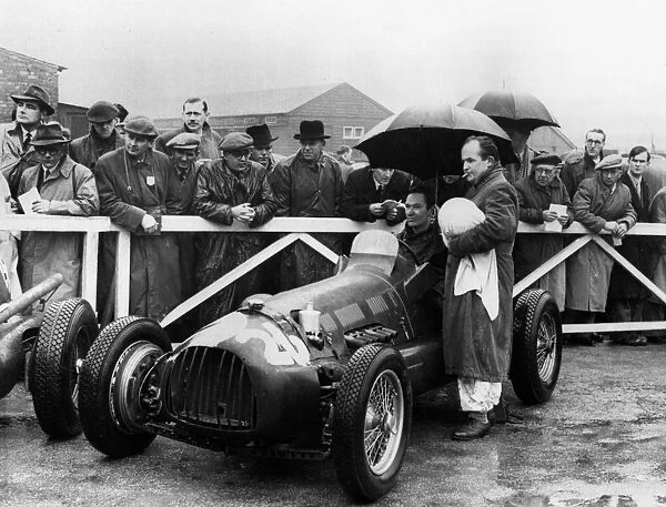 RRA Supercharged Special, G.N. Richardson in paddock at Aintree 1954. Creator: Unknown