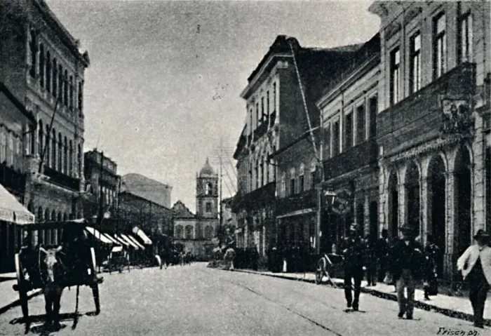 Framed Print : Rua 15 de Novembro, 1895. Artist: Paulo Kowalsky Framed Print : Rua 15 de Novembro, 1895. Artist: Paulo Kowalsky