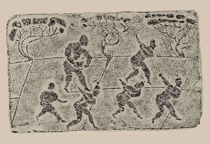 Framed Print : The rubbing from the Brick Relief with sowing and harvesting, 25-220. Creator: Central Asian Art Framed Print : The rubbing from the Brick Relief with sowing and harvesting, 25-220. Creator: Central Asian Art