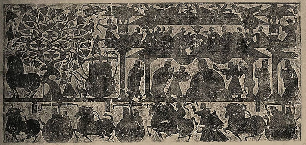 The rubbing from the carved stone chambers of the Wu Family in Shantung Province, 25-220. Creator: Central Asian Art