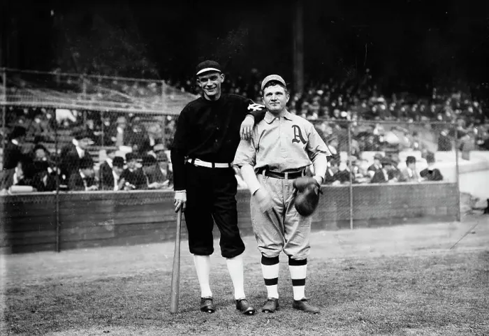 Framed Print : Rube Marquard, New York, NL & Paddy Livingston, Philadelphia, AL at World Series (baseball), 1911. Creator: Bain News Service Framed Print : Rube Marquard, New York, NL & Paddy Livingston, Philadelphia, AL at World Series (baseball), 1911. Creator: Bain News Service