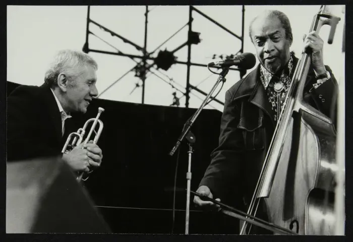 Framed Print : Ruby Braff and Slam Stewart on stage at the Capital Radio Jazz Festival, London, 1979 Framed Print : Ruby Braff and Slam Stewart on stage at the Capital Radio Jazz Festival, London, 1979