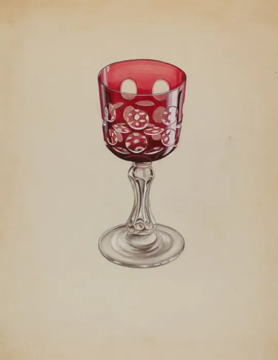 Framed Print : Ruby Case-Glass Goblet, c. 1936. Creator: Robert Stewart Framed Print : Ruby Case-Glass Goblet, c. 1936. Creator: Robert Stewart