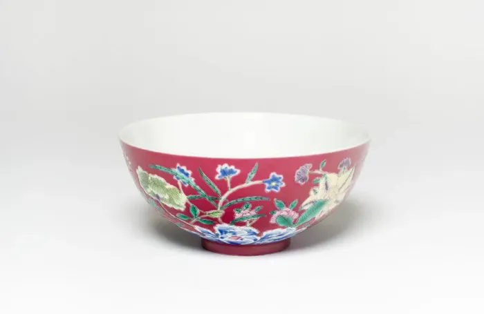 Framed Print : Ruby Red-Ground Famille-Rose Floral Bowl, Qing dynasty (1644-1911) Framed Print : Ruby Red-Ground Famille-Rose Floral Bowl, Qing dynasty (1644-1911)