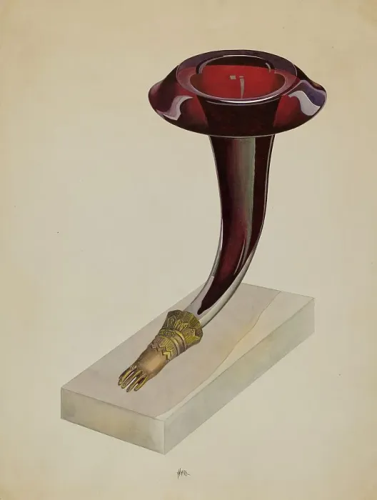 Framed Print : Ruby Vase, c. 1936. Creator: Edward White Framed Print : Ruby Vase, c. 1936. Creator: Edward White