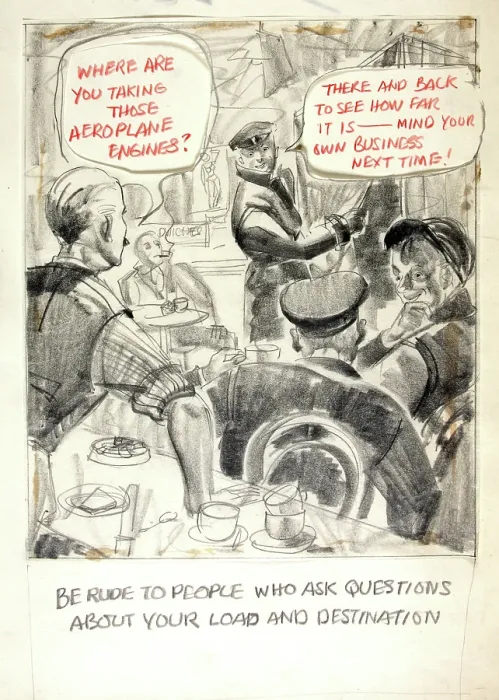 Framed Print : Be rude to people who ask questions about your load and... WWII poster, between 1939 and 1946. Creators: Central Office of Information, Unknown Framed Print : Be rude to people who ask questions about your load and... WWII poster, between 1939 and 1946. Creators: Central Office of Information, Unknown