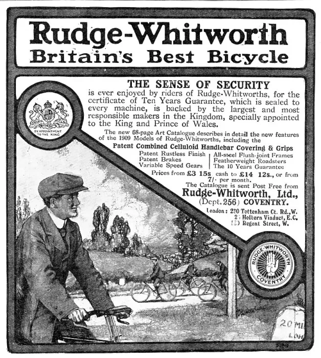 Framed Print : Rudge-Whitworth - Britain's Best Bicycle, 1909. Creator: Unknown Framed Print : Rudge-Whitworth - Britain's Best Bicycle, 1909. Creator: Unknown