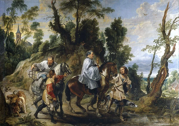 Rudolph of Habsburg and the Priest, ca 1625. Artist: Wildens, Jan (1586-1653)