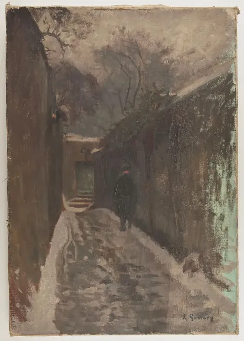 Framed Print : Rue Berton under snow, 1901. Creator: Adolphe-Ernest Gumery Framed Print : Rue Berton under snow, 1901. Creator: Adolphe-Ernest Gumery