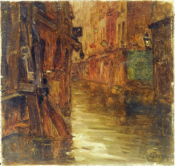 Rue de Bièvre, view of boulevard Saint-Germain (1910 floods), 1910. Creator: Germain Eugene Bonneton