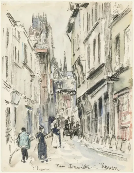 Framed Print : Rue Damiette, Rouen, c. 1884. Creator: Camille Pissarro (French, 1830-1903) Framed Print : Rue Damiette, Rouen, c. 1884. Creator: Camille Pissarro (French, 1830-1903)