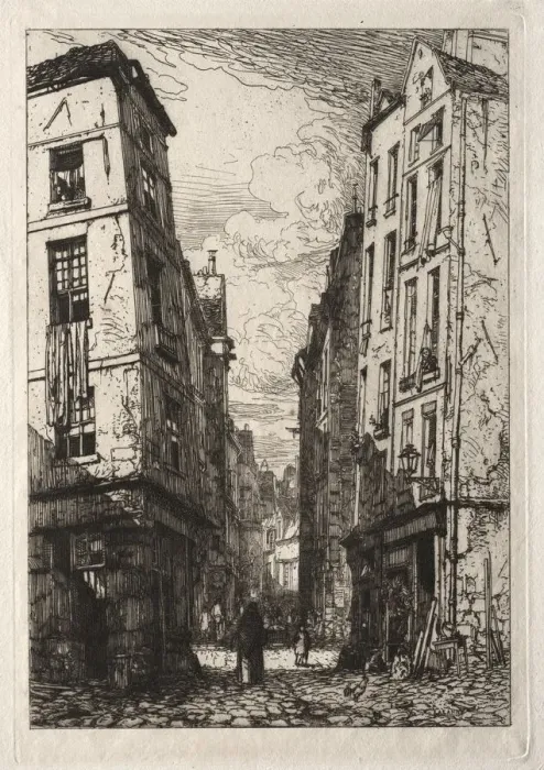 Framed Print : Rue des Marmousets. Creator: Maxime Lalanne (French, 1827-1886) Framed Print : Rue des Marmousets. Creator: Maxime Lalanne (French, 1827-1886)