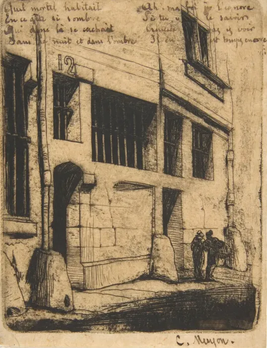 Framed Print : Rue des Mauvais Garcons, Paris, 1854. Creator: Charles Meryon Framed Print : Rue des Mauvais Garcons, Paris, 1854. Creator: Charles Meryon