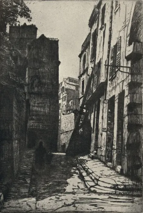 Framed Print : Rue des Pretres-St Severin, 1915 Framed Print : Rue des Pretres-St Severin, 1915