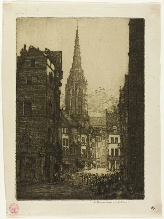 Framed Print : Rue du Chasseur, Rouen, 1903. Creator: Donald Shaw MacLaughlan Framed Print : Rue du Chasseur, Rouen, 1903. Creator: Donald Shaw MacLaughlan