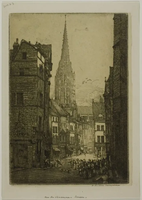 Framed Print : Rue du Chasseur, Rouen, 1903. Creator: Donald Shaw MacLaughlan Framed Print : Rue du Chasseur, Rouen, 1903. Creator: Donald Shaw MacLaughlan
