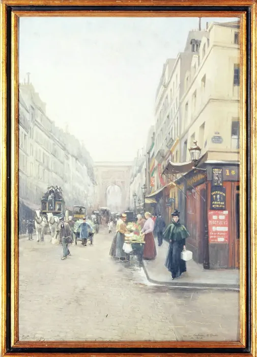 Framed Print : Rue du Faubourg-Saint-Denis, c1898. Creator: Emile Cambiaggio Framed Print : Rue du Faubourg-Saint-Denis, c1898. Creator: Emile Cambiaggio