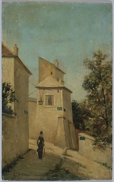 Rue du Mont-Cenis, at the corner of rue Saint-Vincent, in Montmartre, 18th arrond... c1870-1880. Creator: Louis Hista