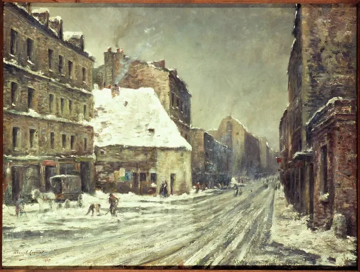 Framed Print : Rue du Mont-Cenis, under snow, 1907. Creator: Marcel Cogniet Framed Print : Rue du Mont-Cenis, under snow, 1907. Creator: Marcel Cogniet