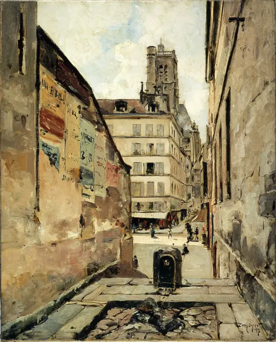 Framed Print : Rue Grenier-sur-l'Eau, 1886. Creator: Emmanuel Lansyer Framed Print : Rue Grenier-sur-l'Eau, 1886. Creator: Emmanuel Lansyer