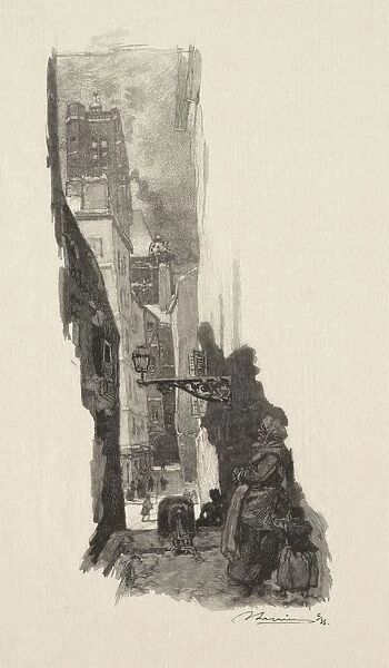 Rue Grenier sur lEau. Creator: Auguste Louis Lepere (French, 1849-1918)