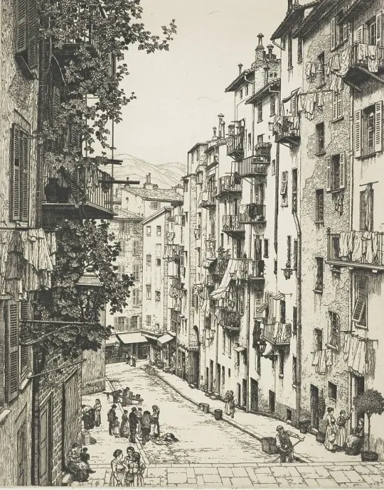 Framed Print : Rue Gubernatis, Nice, 1920-1935. Creator: Frederick Marriott Framed Print : Rue Gubernatis, Nice, 1920-1935. Creator: Frederick Marriott