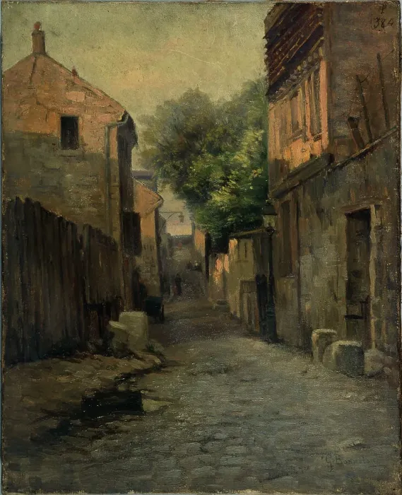 Framed Print : Rue de la Fontaine-à-Mulard (Place de Rungis), c1900. Creator: Germain Eugene Bonneton Framed Print : Rue de la Fontaine-à-Mulard (Place de Rungis), c1900. Creator: Germain Eugene Bonneton