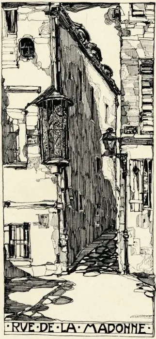 Framed Print : Rue de la Madonne, 1915. Artist: Jessie Marion King Framed Print : Rue de la Madonne, 1915. Artist: Jessie Marion King