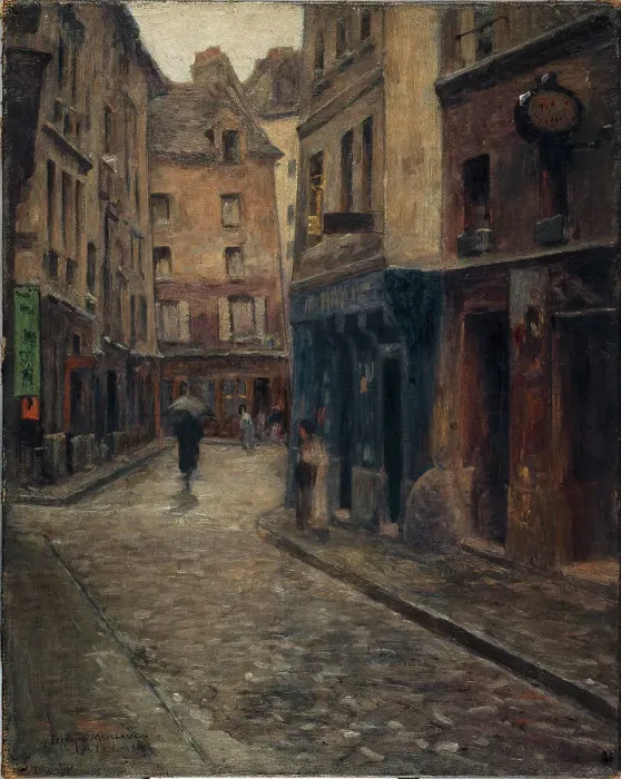Framed Print : Rue de Lanneau. In rain, c1902. Creator: Fernand Maillaud Framed Print : Rue de Lanneau. In rain, c1902. Creator: Fernand Maillaud