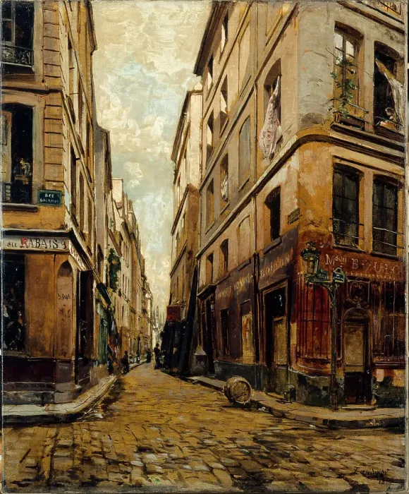 Framed Print : Rue de l'Hotel-Colbert, in 1888, 1888. Creator: Emmanuel Lansyer Framed Print : Rue de l'Hotel-Colbert, in 1888, 1888. Creator: Emmanuel Lansyer