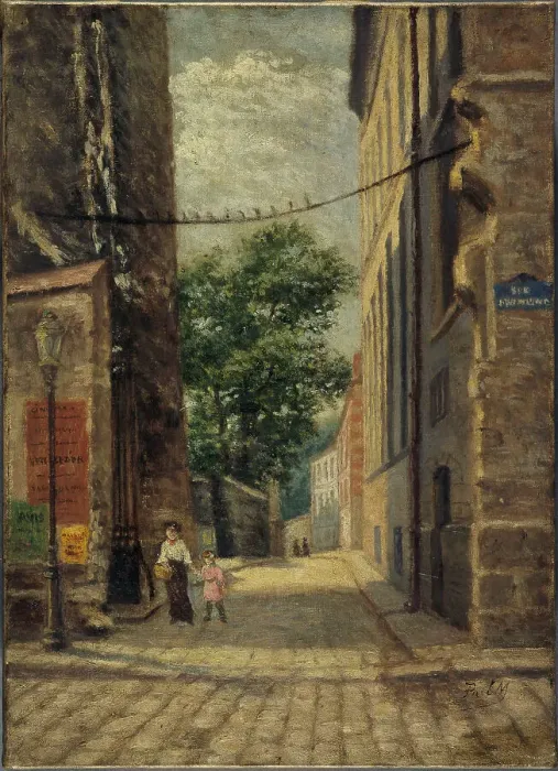 Framed Print : Rue Rataud, at the corner of rue Lhomond, c1900. Creator: Paul Martelliere Framed Print : Rue Rataud, at the corner of rue Lhomond, c1900. Creator: Paul Martelliere