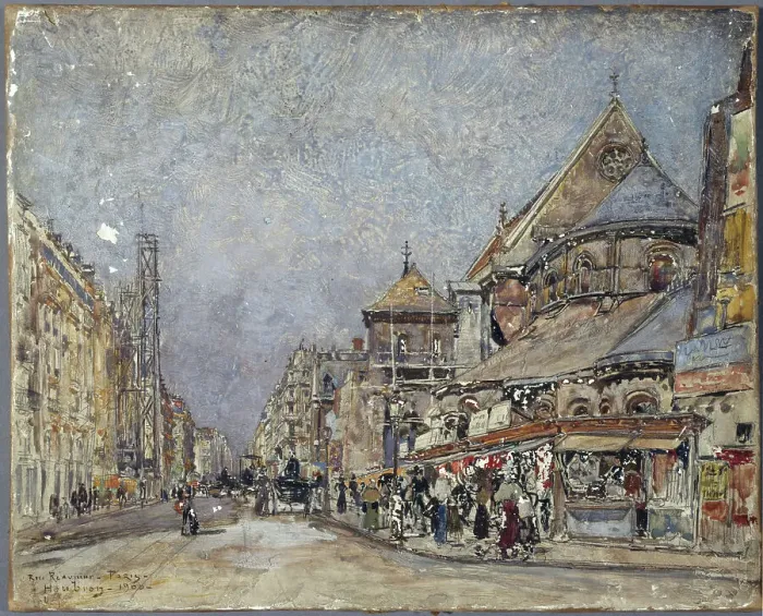 Framed Print : Rue Reaumur and the apse of Saint-Martin-des-Champs church, 1900. Creator: Frederic Houbron Framed Print : Rue Reaumur and the apse of Saint-Martin-des-Champs church, 1900. Creator: Frederic Houbron