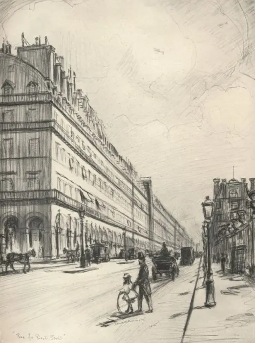 Framed Print : Rue de Rivoli, 1915. Artist: Frank Milton Armington Framed Print : Rue de Rivoli, 1915. Artist: Frank Milton Armington