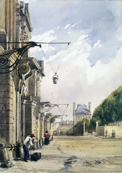 Framed Print : Rue de Rivoli, near the Tuileries, Paris, 1831 Artist: William Callow Framed Print : Rue de Rivoli, near the Tuileries, Paris, 1831 Artist: William Callow
