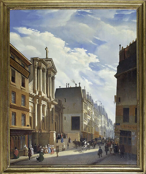 Rue Saint-Honoré and Saint-Roch church, 1840. Creator:s Mingasson de Martinazeau