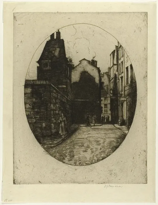 Framed Print : Rue Saint Julien le Pauvre, plate six from the Paris Set, 1904. Creator: David Young Cameron Framed Print : Rue Saint Julien le Pauvre, plate six from the Paris Set, 1904. Creator: David Young Cameron