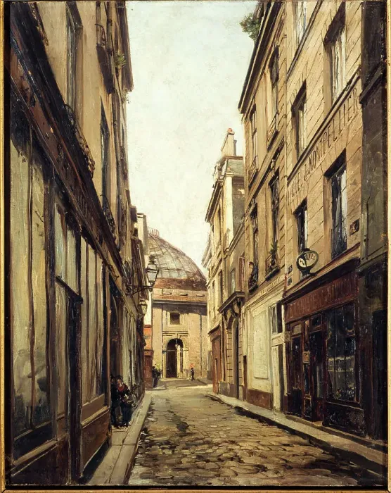 Framed Print : Rue Sauval, 1886. Creator: Emmanuel Lansyer Framed Print : Rue Sauval, 1886. Creator: Emmanuel Lansyer