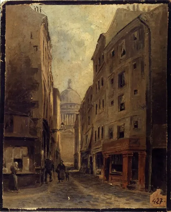 Framed Print : Rue Sept-Voies (current rue Valette), current 5th arrondissement, c1855 — 1865. Creator: Charles Fichot Framed Print : Rue Sept-Voies (current rue Valette), current 5th arrondissement, c1855 — 1865. Creator: Charles Fichot