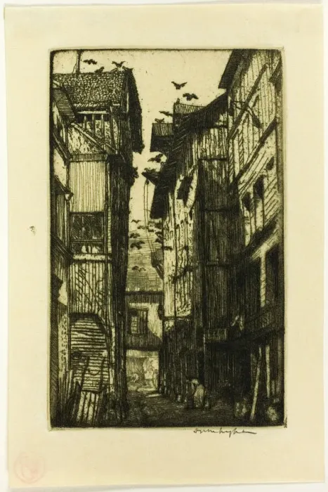 Framed Print : Ruelle des Pigeons, Rouen, 1903. Creator: Donald Shaw MacLaughlan Framed Print : Ruelle des Pigeons, Rouen, 1903. Creator: Donald Shaw MacLaughlan